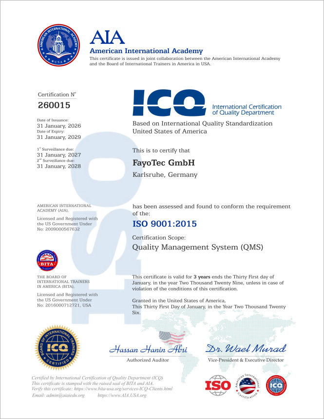 ICQ: ISO Certificate